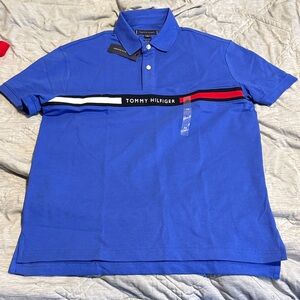 Tommy Hilfiger Royal Blue Polo with Stripe Detail